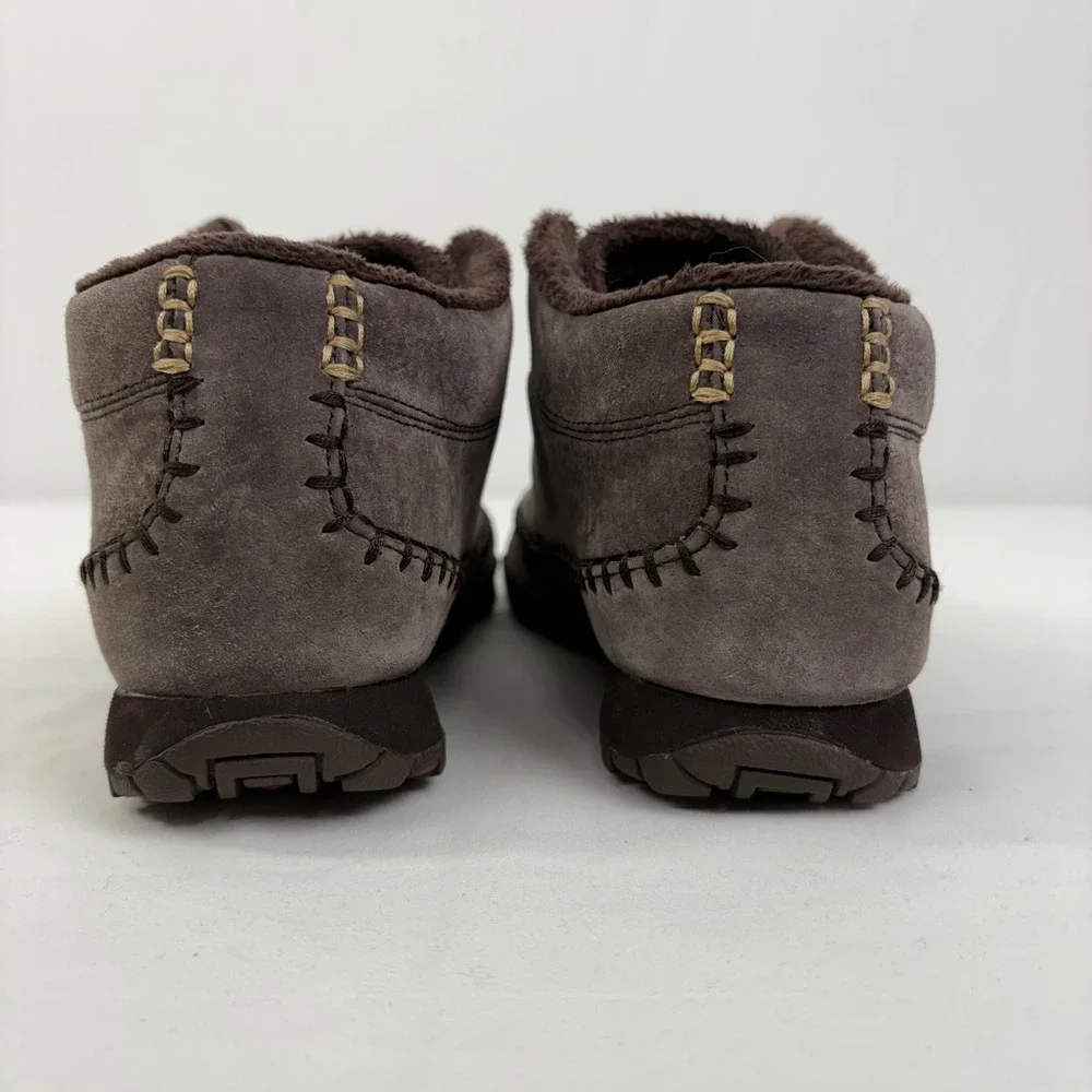 Skechers Bikers Totem Brown Leather Faux Fur Lined Ankle Boots Womens 8.5